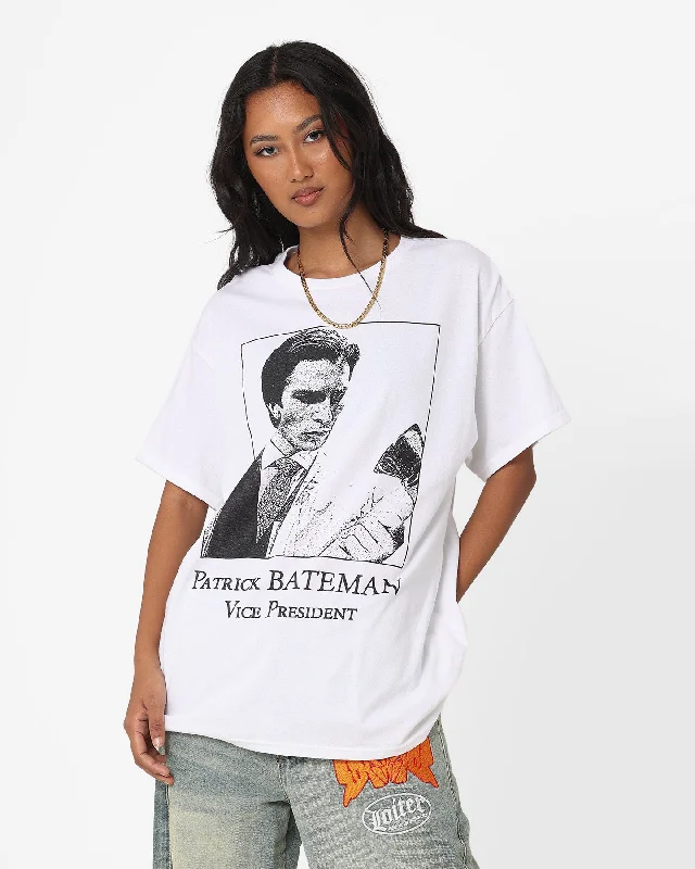 Rats Get Fat X American Psycho Vice President T-Shirt White Real Fur Shearling Chenille Rats Get Fat X American Psycho Vice President T-Shirt White Real Fur Shearling Chenille