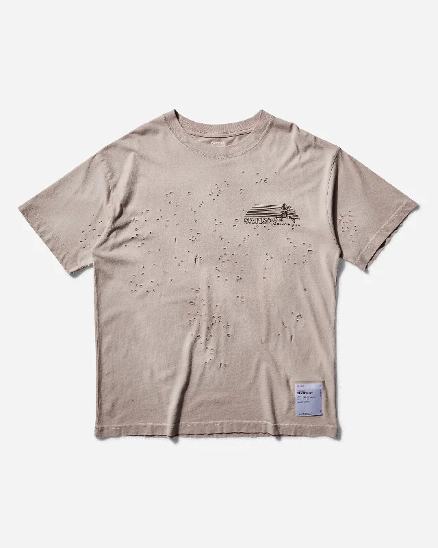 Men's MothTech T-Shirt Oat Ribbed Striped Patterned