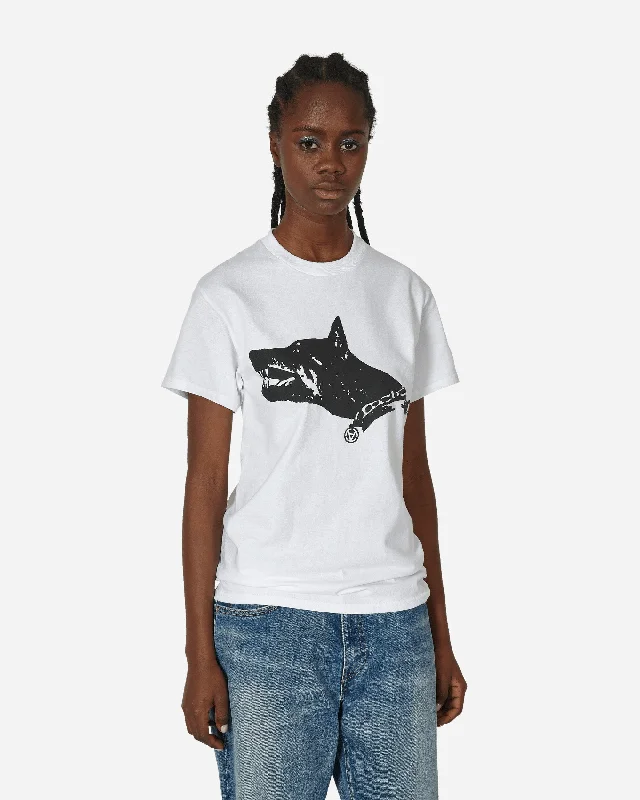 Storia Vera Cane T-Shirt White Zippered Front Buttoned Front Snap Front