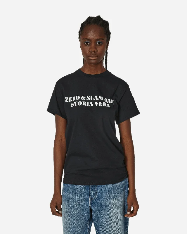 Storia Vera Clessidra T-Shirt Black Mesh Blend Leather Blend Suede Blend