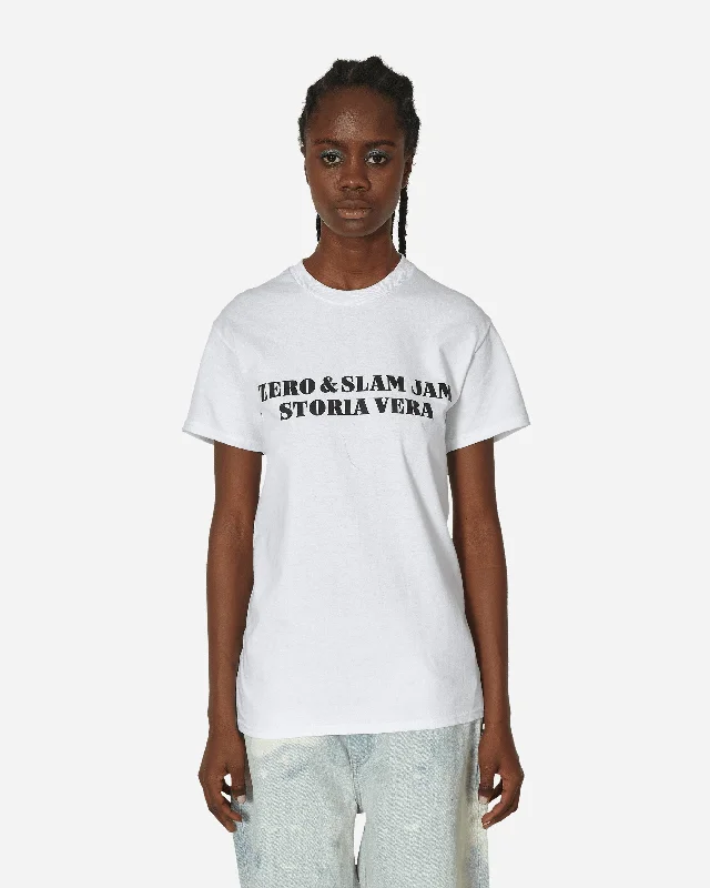 Storia Vera Mago T-Shirt White Print Jacquard Patchwork