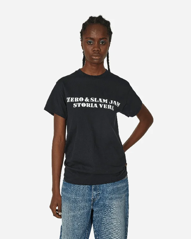 Storia Vera Omino T-Shirt Black Rayon Fabric Velvet Fabric Corduroy Fabric