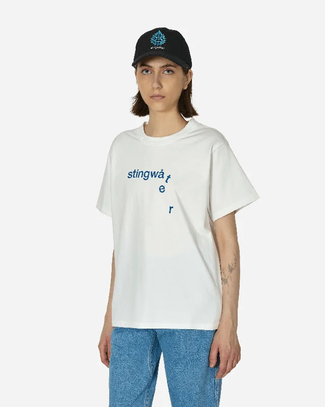 Melting Logo T-Shirt White V-Neck T-Shirt Long Sleeve Cotton