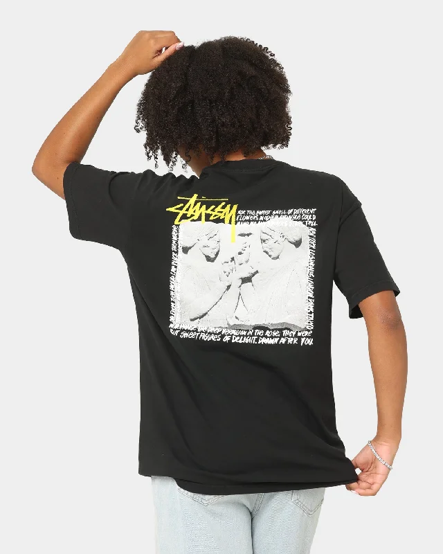 Stussy Elation 50/50 Short Sleeve T-Shirt Pigment Black Terry Blend Velvet Blend Canvas Blend Stussy Elation 50/50 Short Sleeve T-Shirt Pigment Black Terry Blend Velvet Blend Canvas Blend