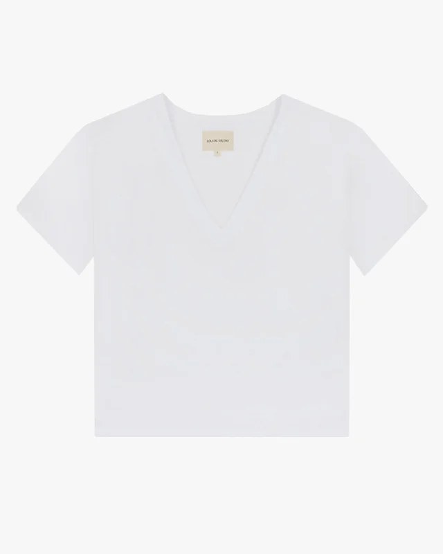 Faaa V-Neck T-Shirt Rayon Velvet Corduroy