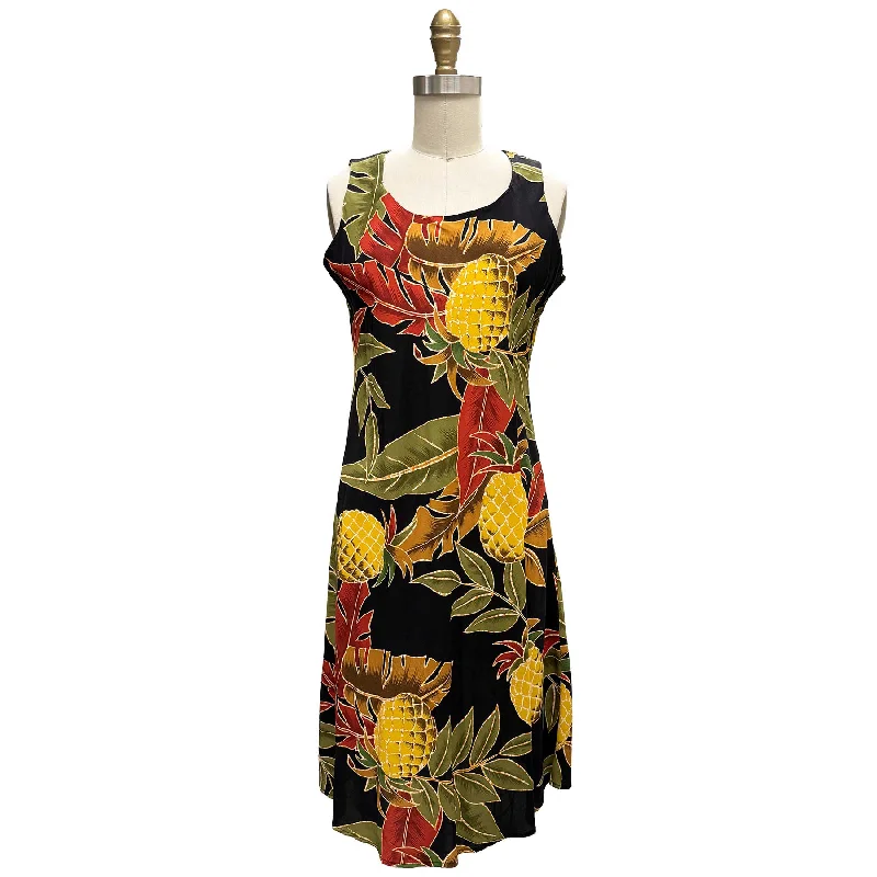 Retro Pineapple Midnight Tank Dress Tunics Bridal satin