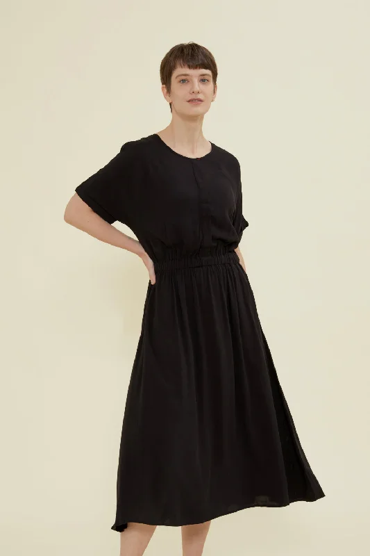 Viscose Elastic Waist Nursing Dress Tunics Versatile all-occasion