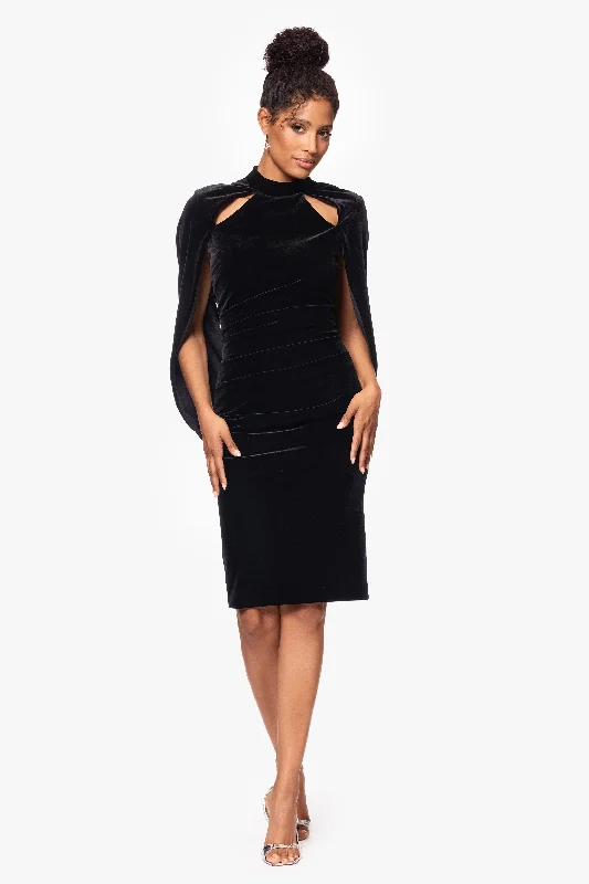 "Kristin" Short Velvet Cape Back Dress Tunics Handmade artisanal