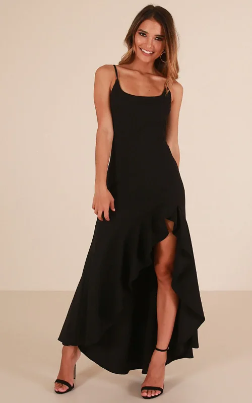 Asymmetric Cami Flounce Long Dress Casual Short Summer