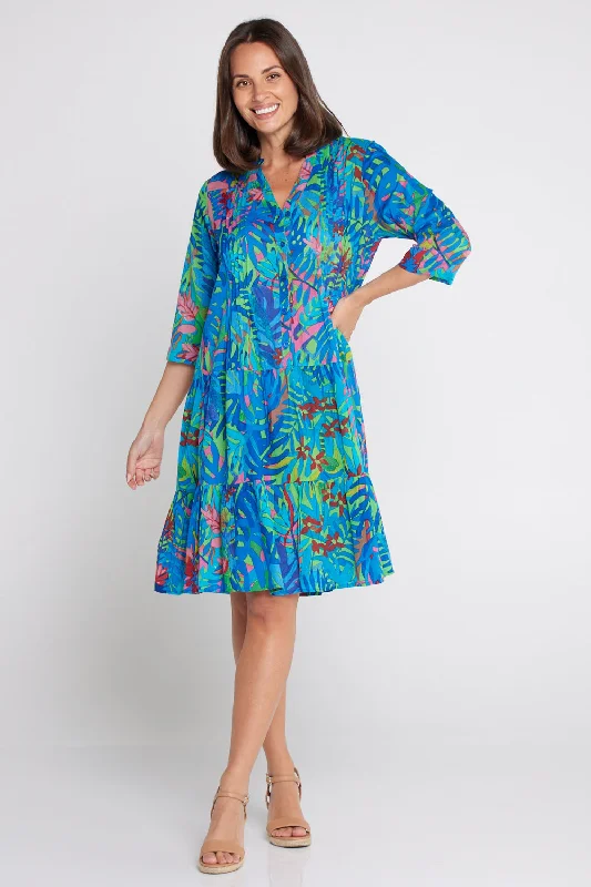 Beth Pleated Drop Waist Dress - Rio Jungle Tunics Fashionable trendy