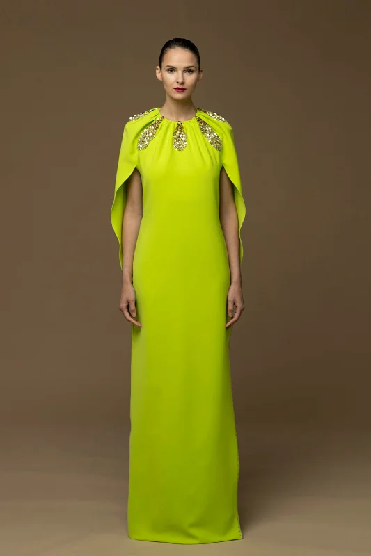 Cape sleeves column silhouette dress Tunics Sale discount