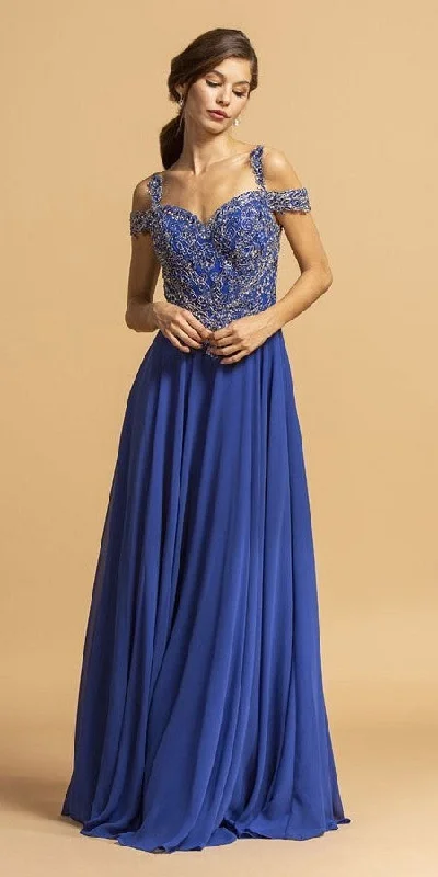 Aspeed L2154 Cold-Shoulder A-Line Long Dress Tunics Short Trendy