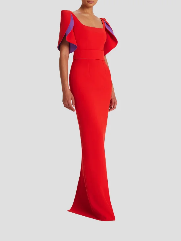 Dara Scarlet Red Long Dress Tunics Distressed trendy