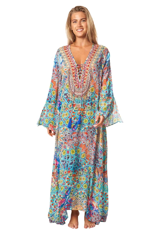 Day Dreamers Long Dress Boho Maxi Caftan | Bohemian Resort Wear Tunics Sophisticated sleek Day Dreamers Long Dress Boho Maxi Caftan | Bohemian Resort Wear Tunics Sophisticated sleek
