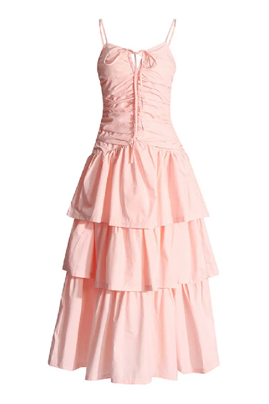 Flowy Tie Neck Drop Waist Smocked Tiered Ruffle Slip Maxi Sundress Tunics Favorite customer Flowy Tie Neck Drop Waist Smocked Tiered Ruffle Slip Maxi Sundress Tunics Favorite customer