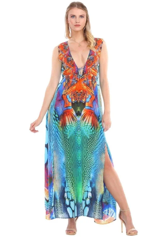 La Moda Resort Beach 2 Two Slit Party Maxi Long Dresses for Women Tunics Sophisticated sleek La Moda Resort Beach 2 Two Slit Party Maxi Long Dresses for Women Tunics Sophisticated sleek