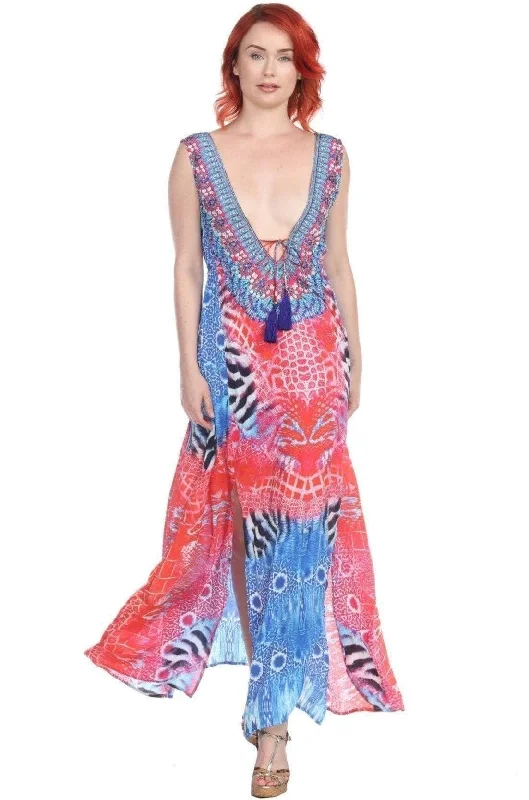 La Moda Resort Beach 2 Two Slit Party Maxi Long Dresses for Women Elegant Long Evening La Moda Resort Beach 2 Two Slit Party Maxi Long Dresses for Women Elegant Long Evening