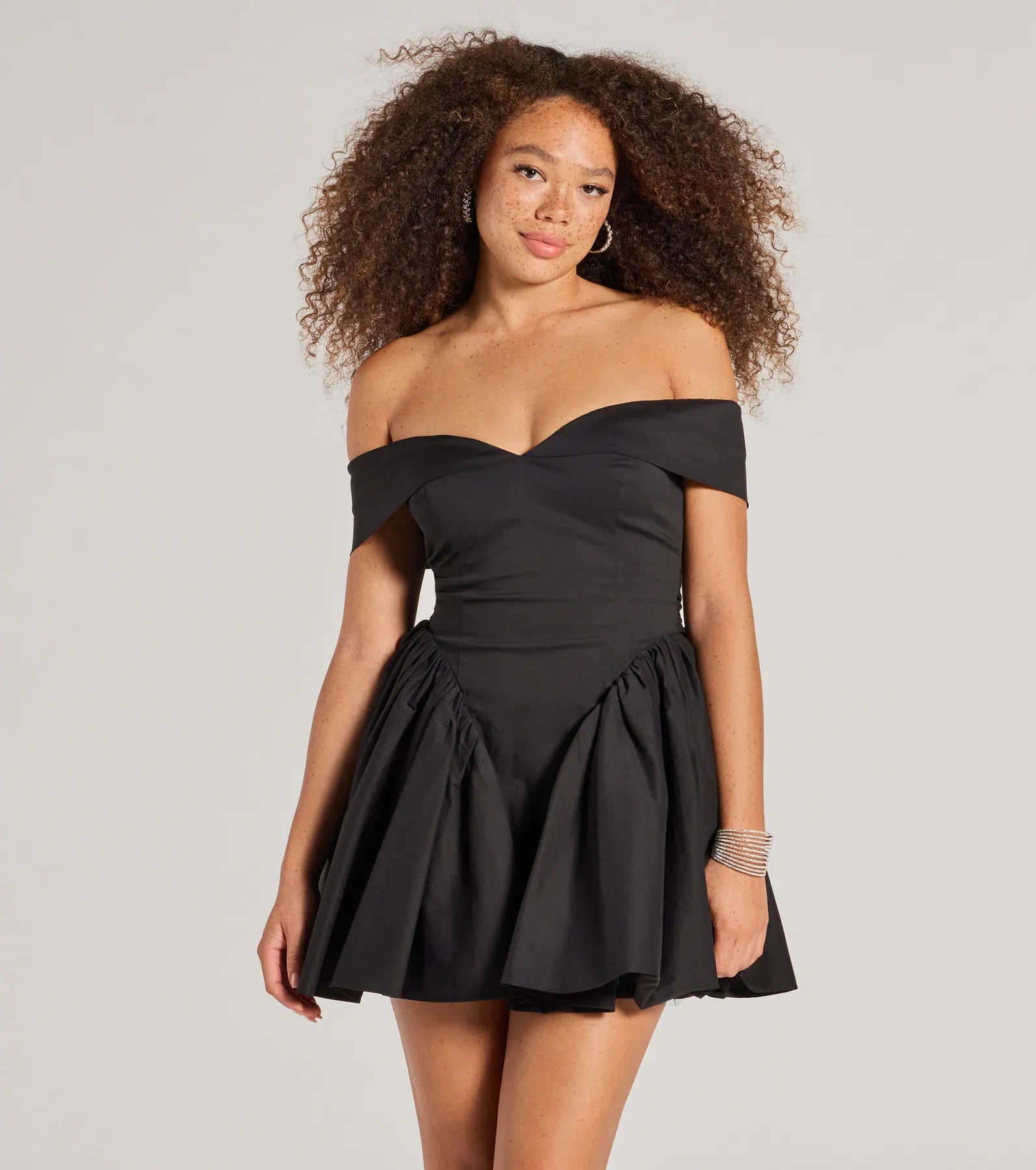 Luxe Moment Drop Waist Skater Dress Square Neckline Feminine