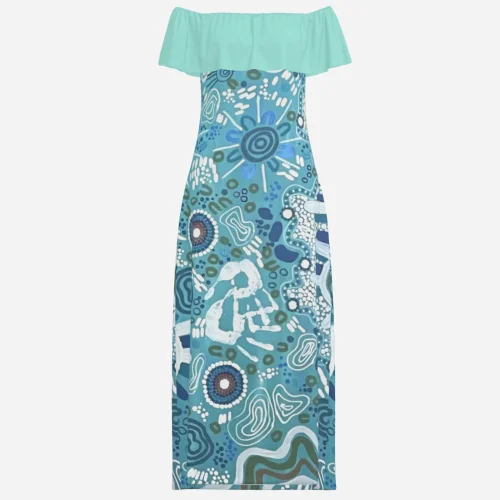 Women's Off the shoulder Long dress Tunics Modern contemporary