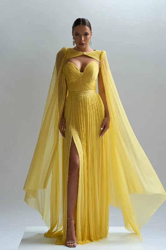Pleated tulle dress with cape Tunics Hiking breathable