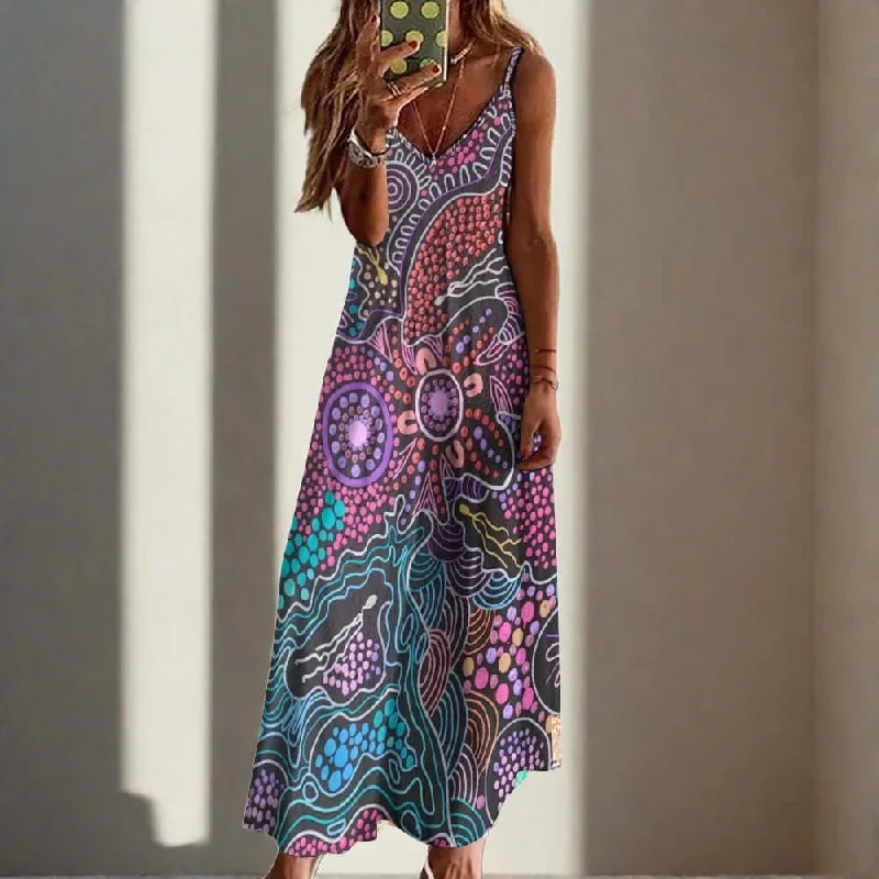 Spaghetti Strap Ankle-Length Dress Long dress Tunics Prom sequined