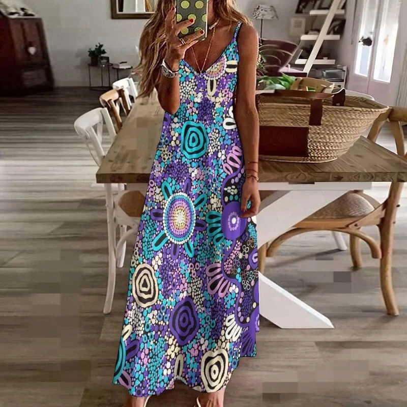 Spaghetti Strap Ankle-Length  Long dress Tunics Office stylish