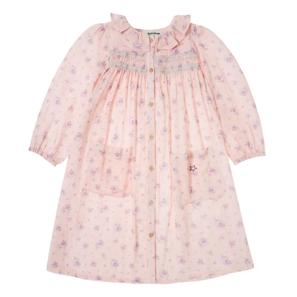 TOCOTO VINTAGE PINK FLORAL LONG DRESS Tunics Hiking breathable