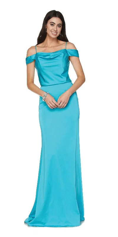 Juliet 641 Off Shoulder Long Dress Spaghetti Strap sweetheart Neckline Romantic