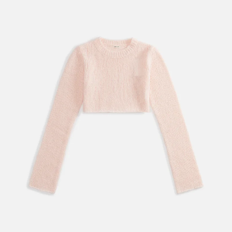Sandy Liang Skylar Sweater - Blush Turtle Neck Boat Neck Asymmetrical Neck
