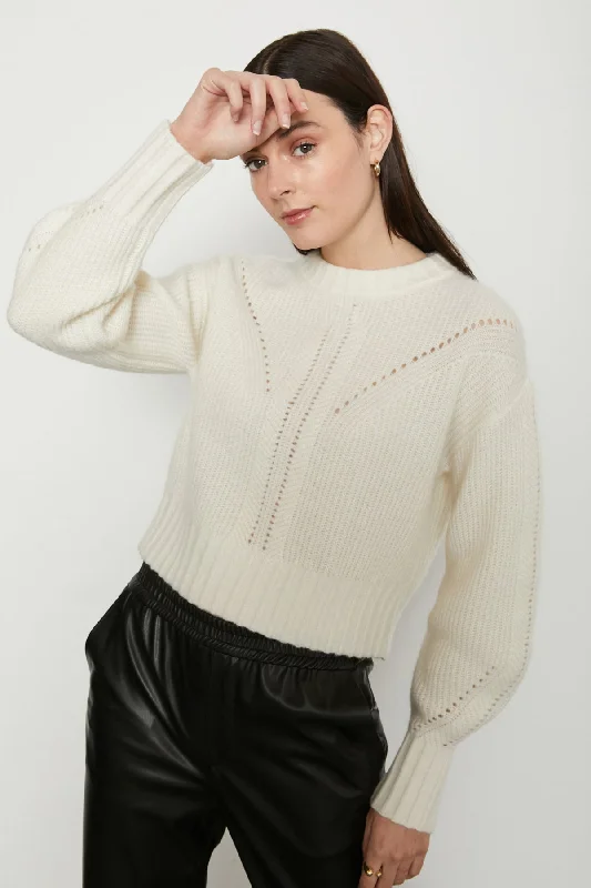 Bailey 44 Sariah Sweater Top in CrÃ¨me Terry Blend Velvet Blend Canvas Blend