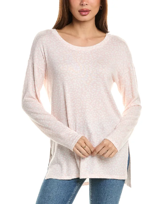 Bobeau Brushed Sweater Tunic Notch Collar Peter Pan Collar Cowl Neck