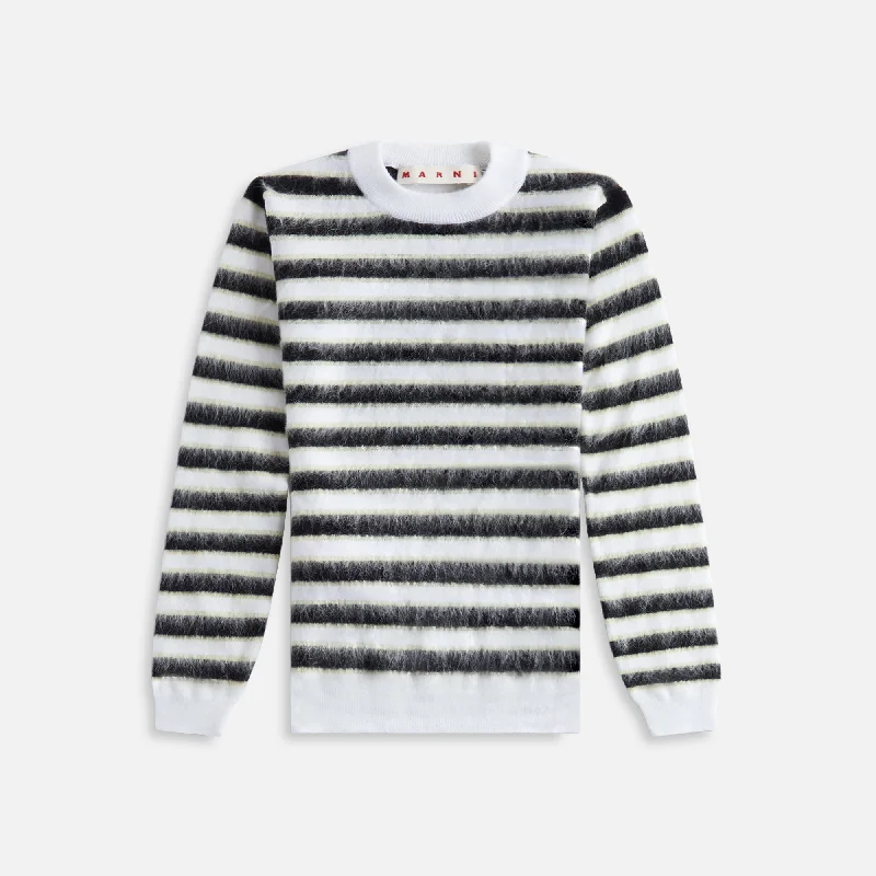 Marni Roundneck Sweater - Alabaster Faux Fur Fabric Real Fur Fabric Shearling Fabric Marni Roundneck Sweater - Alabaster Faux Fur Fabric Real Fur Fabric Shearling Fabric