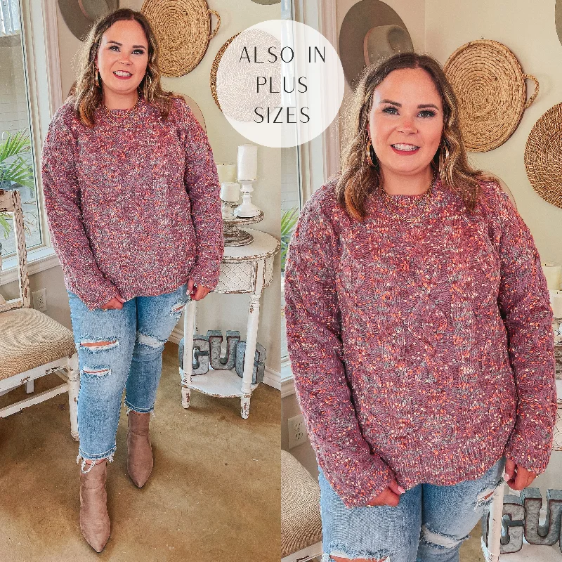 Cozy Debut Multi Color Knit Long Sleeve Sweater in Orchid Purple Ribbed Striped Patterned Cozy Debut Multi Color Knit Long Sleeve Sweater in Orchid Purple Ribbed Striped Patterned