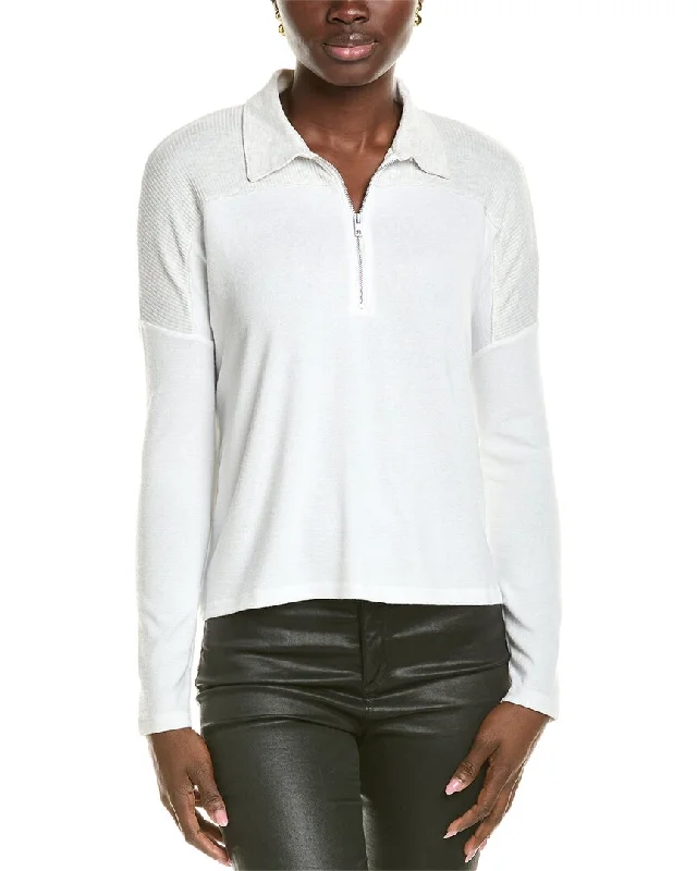 rag & bone The Knit Zip Polo Sweater Jersey Fabric Tulle Fabric Batik Fabric
