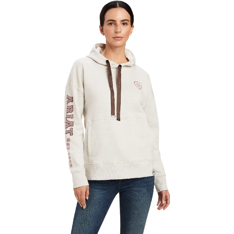 Ariat Women's Oatmeal Rabere Hoodie Hoodie with Thumb Holes Functional Cozy