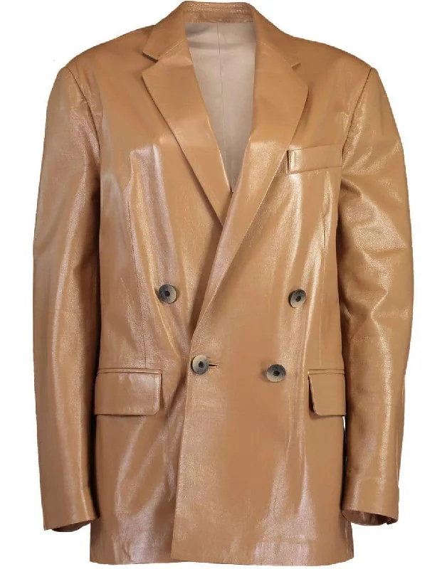 Biscuit Gem Leather Jacket Cardigan Sweater Pullover
