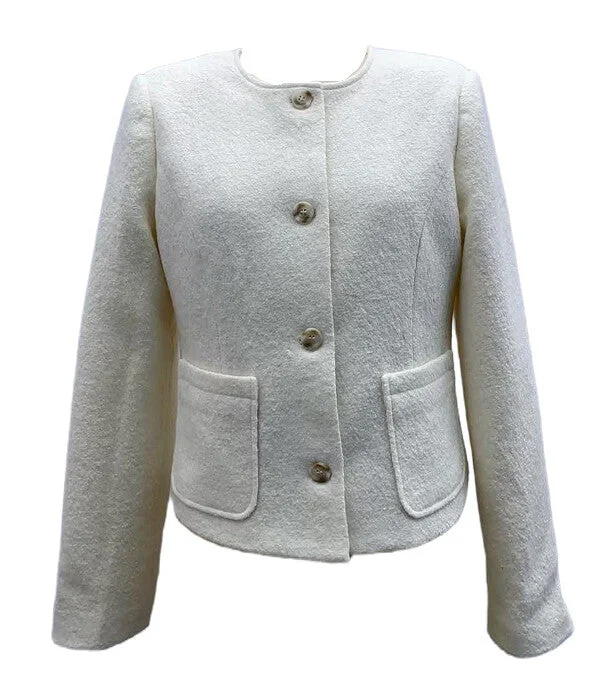 Boiled Wool Jacket Belted Jacket Elasticated Jacket Padded Jacket