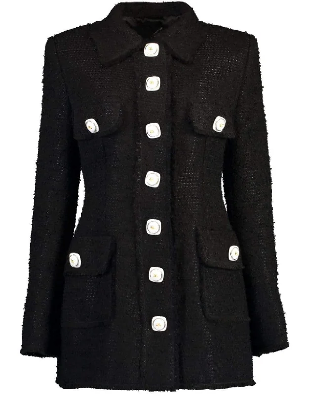 Boucle Tweed Shirt Collared Jacket Denim Jacket Leather Jacket Suede Jacket
