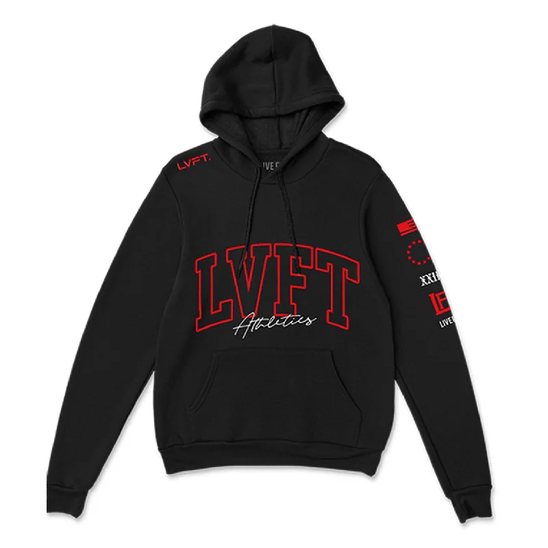 Century Hoodie - Black/Red Hoodie Jacket Zipper Layering
