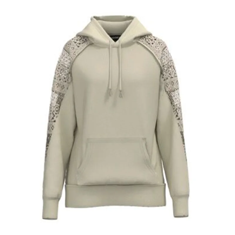 Hooey Women's Chaparral Tan Hoodie Hoodie with Metallic Shiny Futuristic