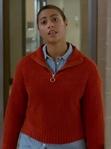 Chicago Fire Season 10 Stella Kidd Half Zip Sweater Handmade Hand-knitted Hand-woven Chicago Fire Season 10 Stella Kidd Half Zip Sweater Handmade Hand-knitted Hand-woven