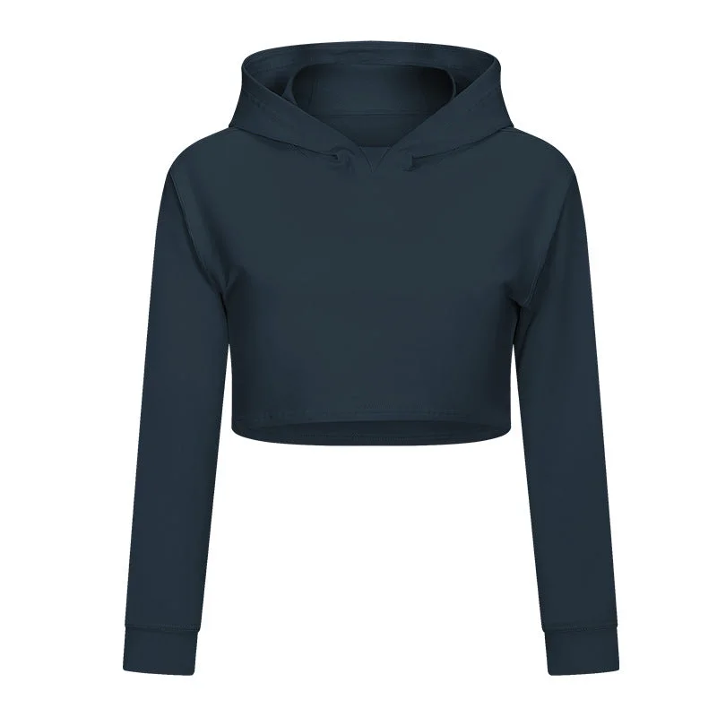 Classic Cropped Hoodie CLEARANCE Hoodie with Hem Raw Edge Edgy Unfinished