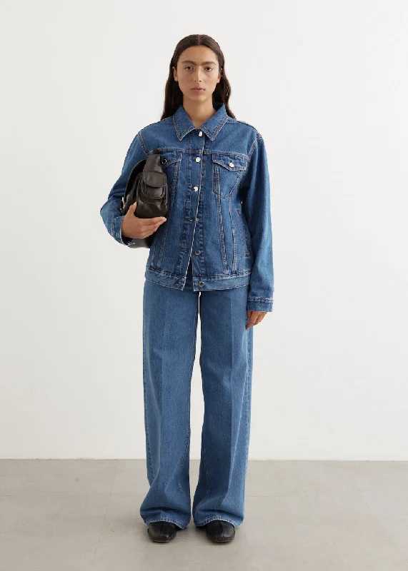 Classic Denim Jacket Collared Jacket Crew Neck Jacket Turtle Neck Jacket