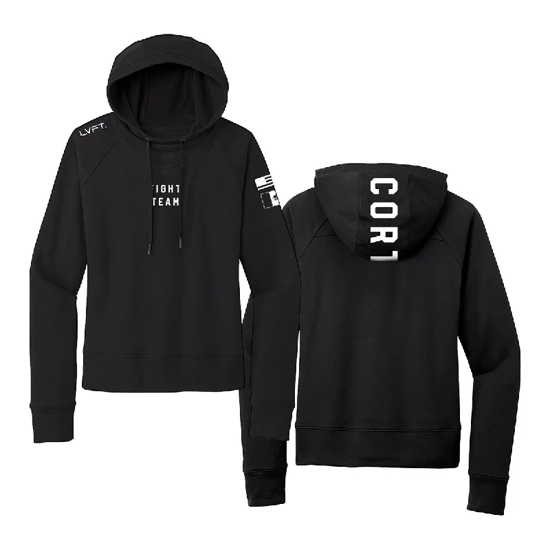 Cortez Ladies Training Hoodie - Black Hoodie with Slit Hem Functional Movement