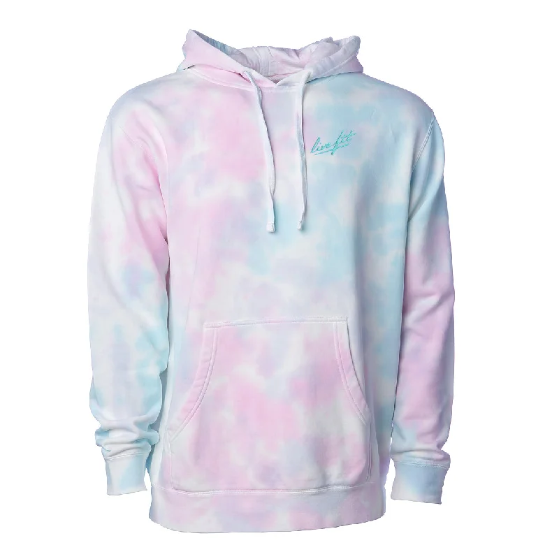 Cotton Candy Hoodie - Teal Hoodie with Gradient Ombre Colorful