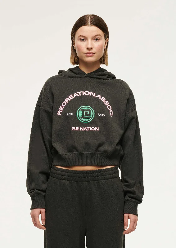 CRESCENT HOODIE IN ASPHALT Hoodie with Neon Bright Vibrant