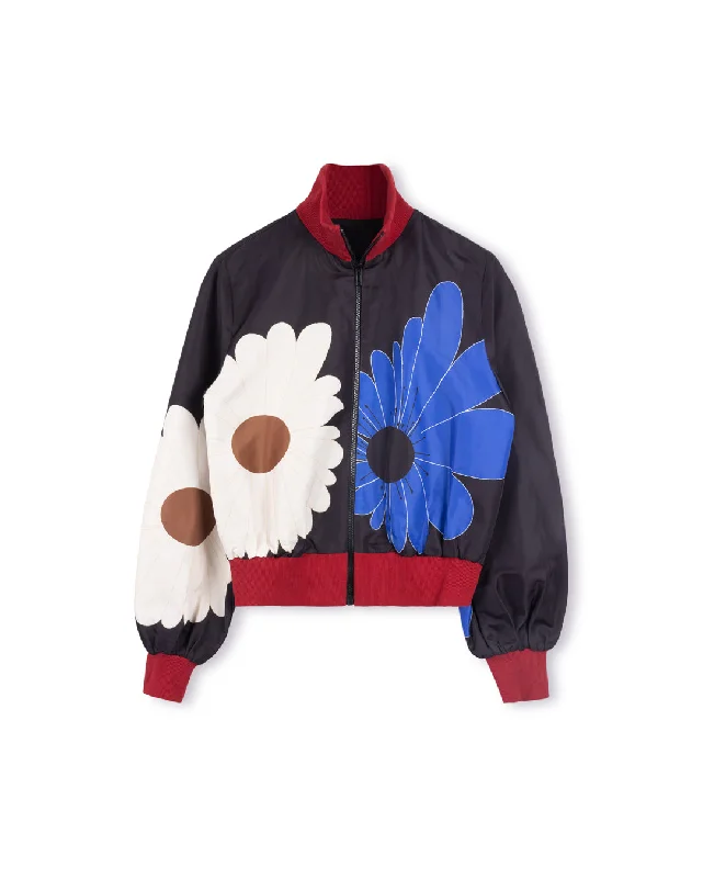 Flower Printed Jacket Mesh Jacket Canvas Jacket Denim Jacket