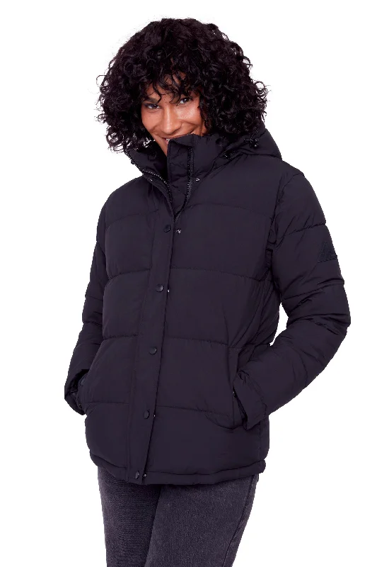 FORILLON | WOMEN'S VEGAN DOWN (RECYCLED) SHORT QUILTED PUFFER JACKET Wool Fabric Cashmere Fabric Tweed Fabric FORILLON | WOMEN'S VEGAN DOWN (RECYCLED) SHORT QUILTED PUFFER JACKET Wool Fabric Cashmere Fabric Tweed Fabric
