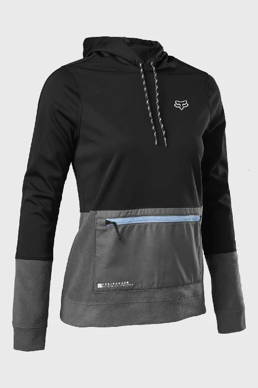 Fox Womens Ranger Windbloc® Hoodie - Black Hoodie with Drawcord Adjustable Secure