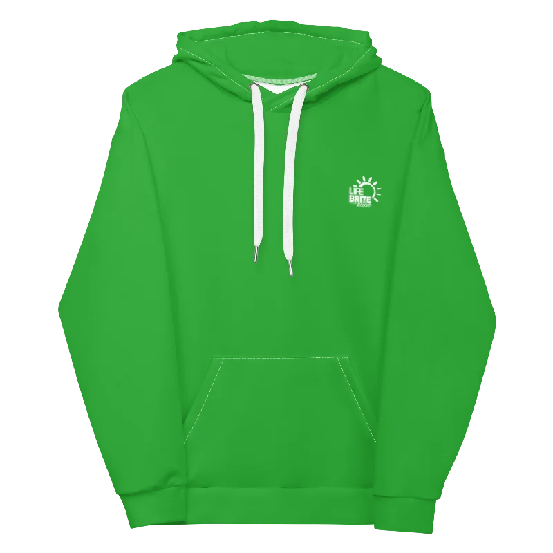 Frost Unisex Recycled Hoodie - Keen Kelly Green Hoodie with Tie-Dye Psychedelic Retro
